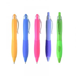 Rubber Grip Shapely Ball Pen(5 colours)