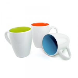 Dual Color Ceramic Mug 11oz (White with Green;Blue;Orange)