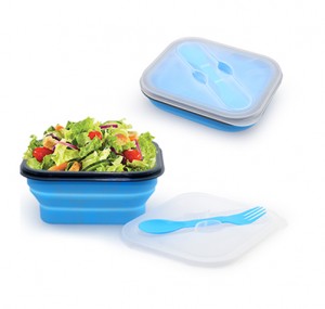 YKI1015 Foldable Lunch Box With Cutlery Set