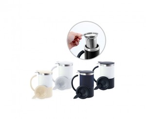 H2312CM Taylor Double Wall Stainless Steel Mug with Tea-Strainer and Coaster Lid
